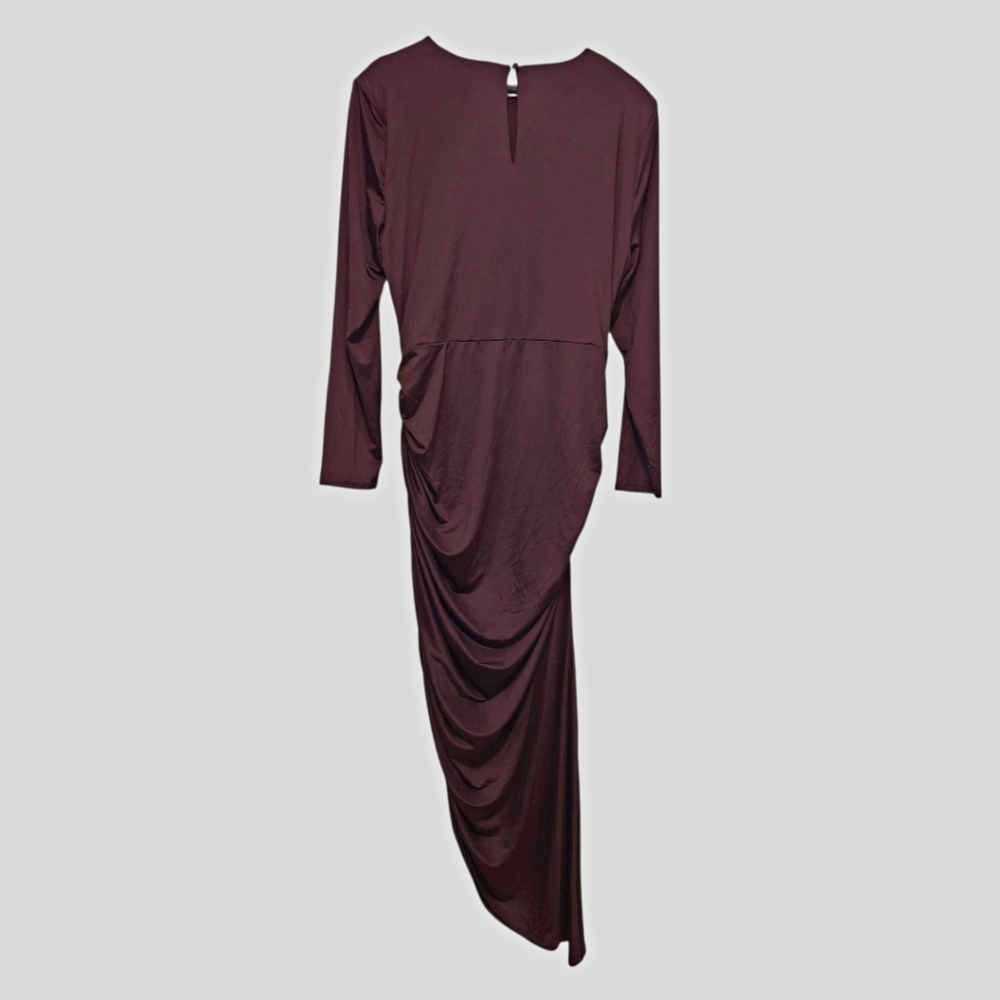 Veronica Beard Tristana Midi Dress Ruched Asymmetric Oxblood Size 16 NWT $498 - Picture 13 of 16